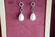 Imitation pearl teardrop earrings
