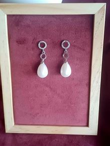 Imitation pearl teardrop earrings
