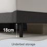 Small Double Bed Frame, Black, Upholstered Wooden Slat Bed Frame with Headboard, Easy Assembly, Underbed Storage, No Box Spring Needed 120x190 Image 5