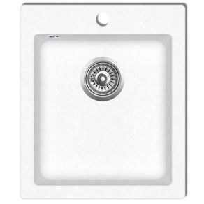 Overmount Kitchen Sink Single Basin Granite Cream White