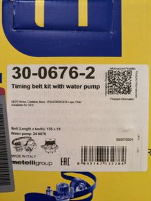 Metelli timing belt w/ water pump. 30-0676-2