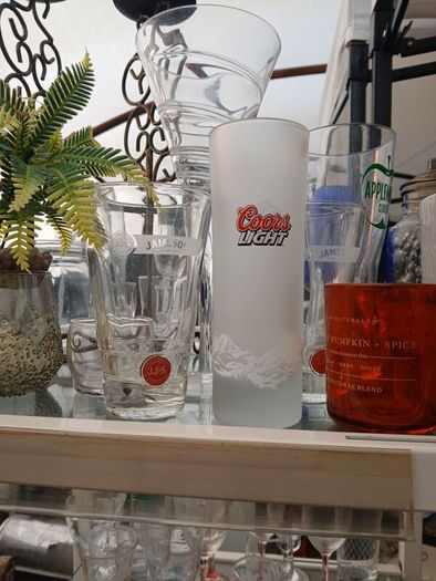 large collection of glassware