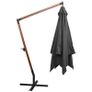 Hanging Parasol with Pole Anthracite 3x3 m Solid Fir Wood Image 2