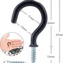 36PCS Metal Ceiling Hooks 1-1/4 Inch Multipurpose Vinyl Coated Screw-in Wall Hooks for Hanging Plants, Cups, Utensils, Lights and Stuff Great for Indoor & Outdoor Use Image 6
