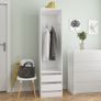 Wardrobe with Drawers High Gloss White 50x50x200 cm Chipboard Image 5