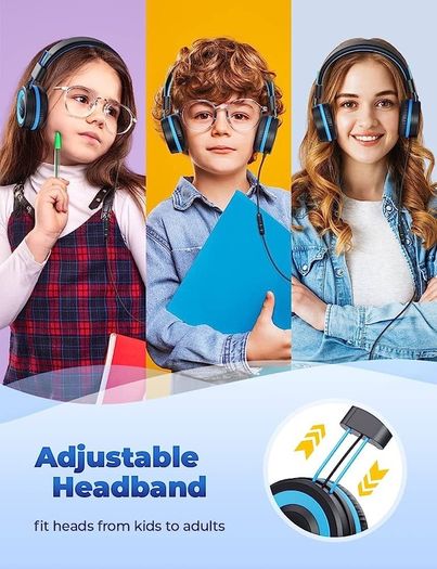 SALE Headphones, Childrens Headphones for Boys, 85/94dB Volume Limited, Stereo Sound, Foldable, Untangled Wires, 3.5mm Jack for School/Travel