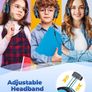 SALE Headphones, Childrens Headphones for Boys, 85/94dB Volume Limited, Stereo Sound, Foldable, Untangled Wires, 3.5mm Jack for School/Travel Image 2