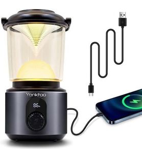 NEW Camping Lights, 10400mAh Camping Lantern USB-C Rechargeable Running 350Hrs, Camping Lamp with LED Screen, 5 Light Modes Waterproof