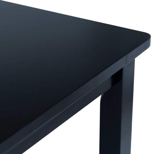 5 Piece Dining Set Solid Rubber Wood Black
