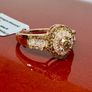 Diamond 9K (375) Yellow Gold SGL Certified Natural Champagne and White Diamond Ring Image 7