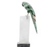 Handcrafted Serpentine Macaw Sculpture: Crystal Stone Bird Figurine Image 3