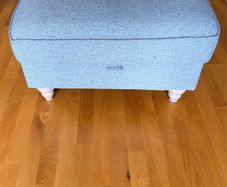 Grey Upholstered Storage Ottoman/Footstool
