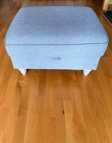 Grey Upholstered Storage Ottoman/Footstool