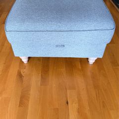 Grey Upholstered Storage Ottoman/Footstool