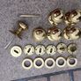 Cupboard door knobs/handles + antique brass castors + brass doorknobs Image 7