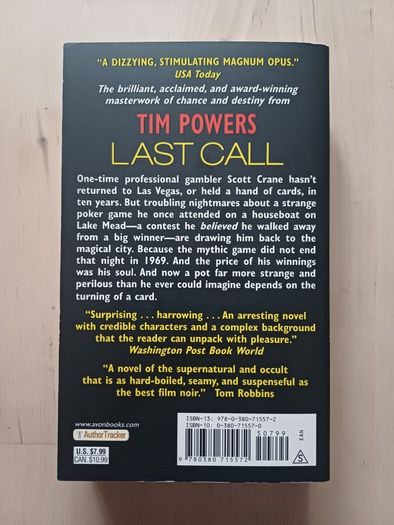 Last Call by Tim Powers (Horror Mystery American Edition Paperback 1996)