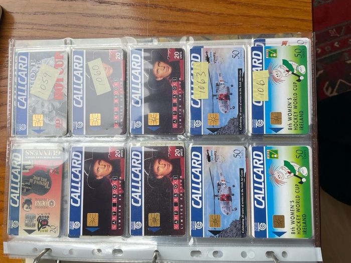 Vintage collectible cards call cards Irish at 1 euro each postage extra 1.50 per envelope or large one 2.85