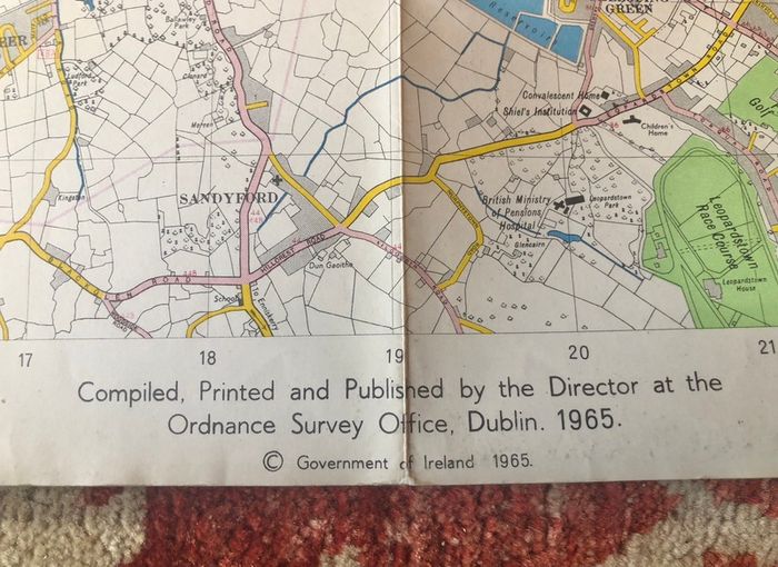 Vintage 1965 Map Of Dublin