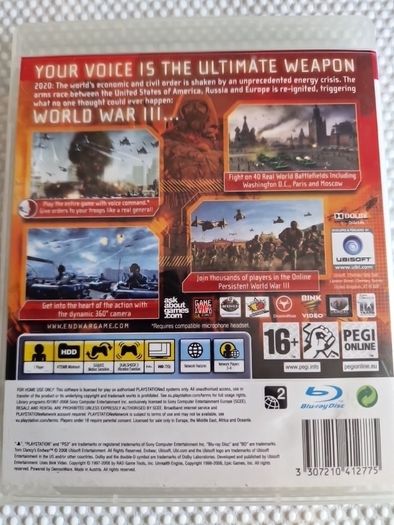 Tom Clancy s End War PlayStation3 Ps3 Games Original