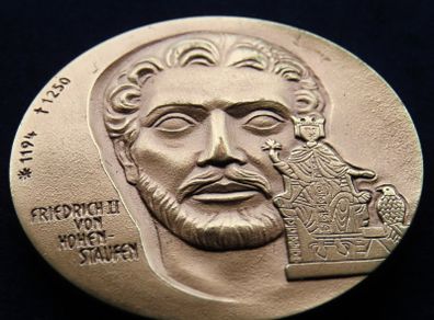 Frederick II Holy Roman Emperor | solid Bronze coin medal by Werner Godec