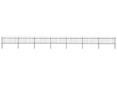 Garden Fence with Spear Top Steel 11.9x0.8 m Black