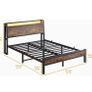 King Size Bed Frame with Charging Station and LED Lights Image 6