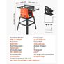 Benchtop Planer and Jointer Combo, 254 mm, 2.4 HP 8000 RPM Bench Top Wood Jointer with Stand, 2-Blade Straight Cutterhead, Cast Aluminum Table, 0-3 mm Adjustable Depth, for Woodworking DIY Image 2