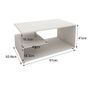 White Living Room Coffee Table with Three Tier Storage. Image 5