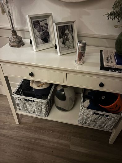 white console table