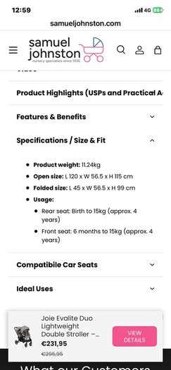 Double buggy and changing table
