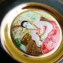3 x 24KT Gold trim Blue Porcelain Seoul Korea Plates Image 8