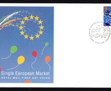 1992 Great Britain Single European Market Commemorative Stamp Royal Mail Addressed First Day Cover (FDC)
