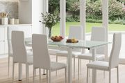 Extendable Glass Dining Table Set for 6