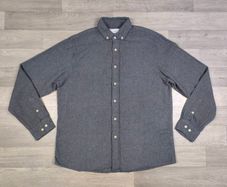 Wax London Button Down Herringbone Shirt Mens L/XL