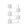 Zigzag 5 Tier Bookcase Vintage Brown or White Stylish Strong Storage Shelf for Living Room or Office Image 5