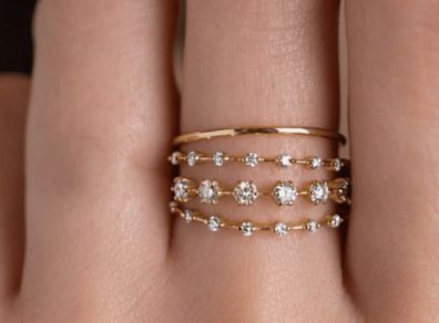 4pcs Elegant Ring Set - Size 9