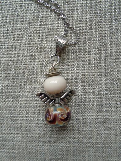 Angel necklace, Jewellery, Necklace. Handmade glass beads,Gift