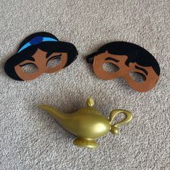 Aladdin and Jasmine masks and magic lamp costume