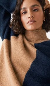 & Other Stories Two-Tone Mock Neck Sweater