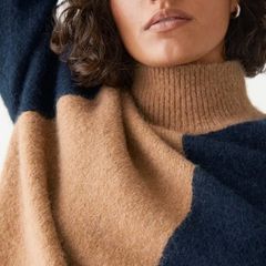 & Other Stories Two-Tone Mock Neck Sweater