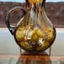 MCM Amber Teardrop Bubble Pattern Glass Water Jug 1960s Image 9