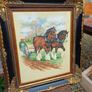 Large Vintage Farming Scene Picture Image 5