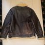Vintage Brown Leather Shearling Aviator Jacket Image 2