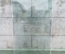 Clear safety wired glass sheet  size 89.5x176cm  thickness 6mm  used