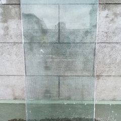 Clear safety wired glass sheet  size 89.5x176cm  thickness 6mm  used