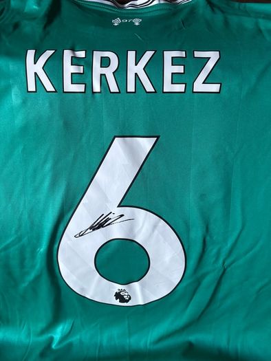Milos Kerkez signed Liverpool 25/26 away jersey