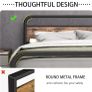 King Size Bed Metal Platform Bed Frame with Wood Headboard Image 6
