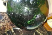 Green Glass Float with Shamrock, late 19th early 20th century. no chips or cracks Postage Available or Collection