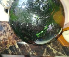 Green Glass Float with Shamrock, late 19th early 20th century. no chips or cracks Postage Available or Collection