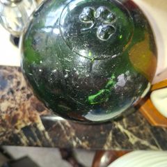 Green Glass Float with Shamrock, late 19th early 20th century. no chips or cracks Postage Available or Collection